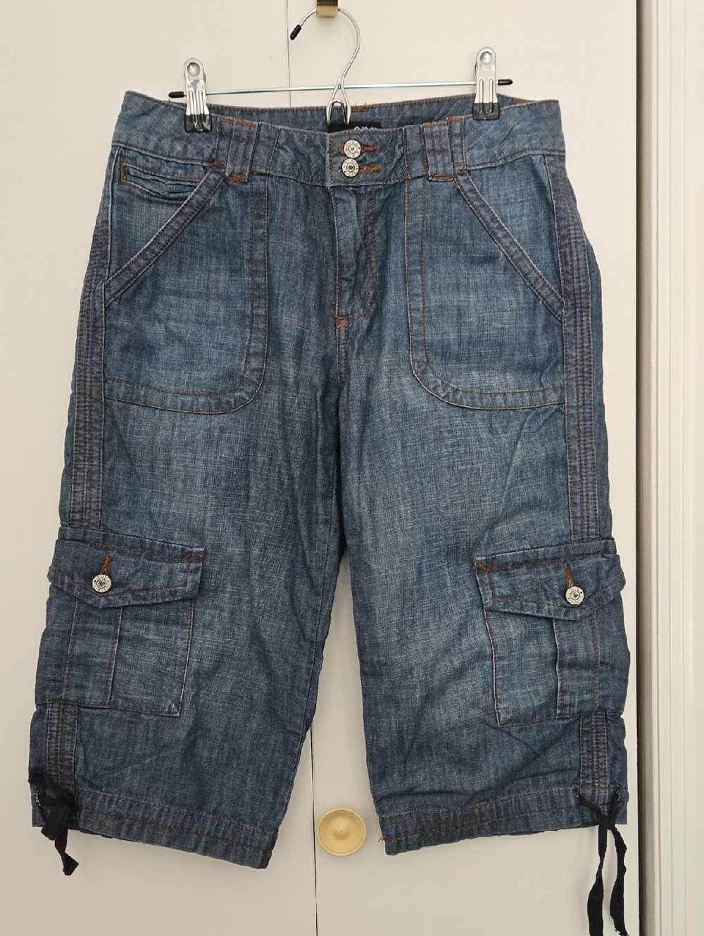 a.n.a Denim Blue Jean Bermuda Shorts Cotton Size 8 Petite